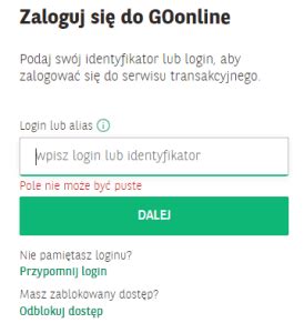 Zaloguj się do GOonline .